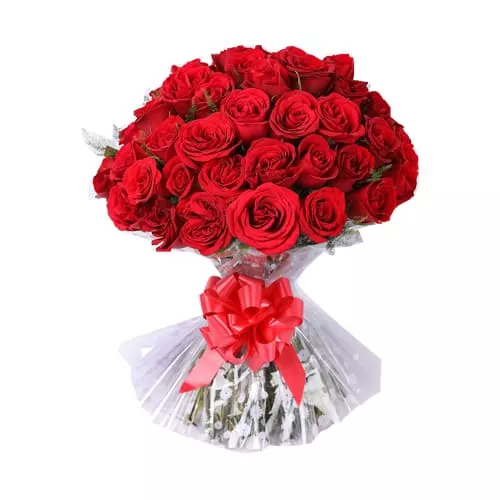 Brilliant red rose bouquet