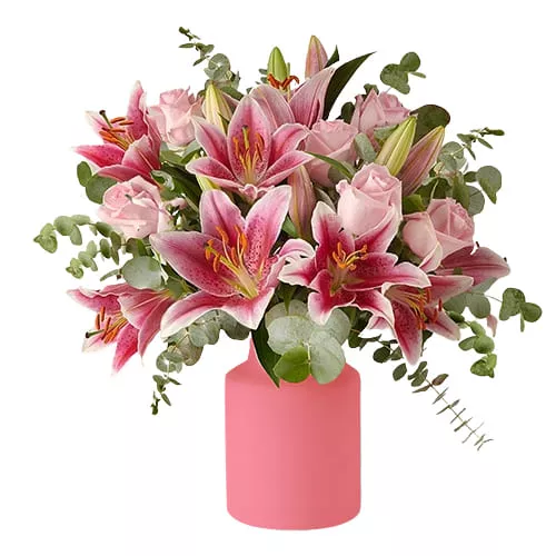 Delicate Blend Of Roses & Lilies