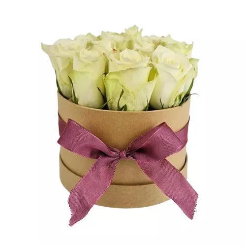Elegant White Rose Hatbox