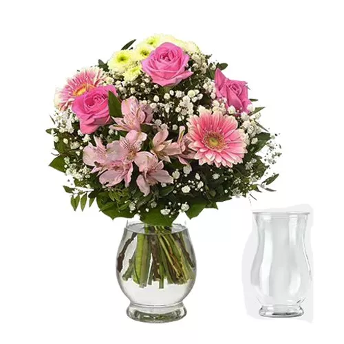 Elegant Pink & White Blossoms Bouquet