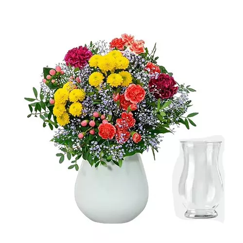 Vibrant Floral Ensemble In Vase